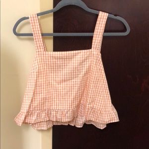 Gingham style orange tank